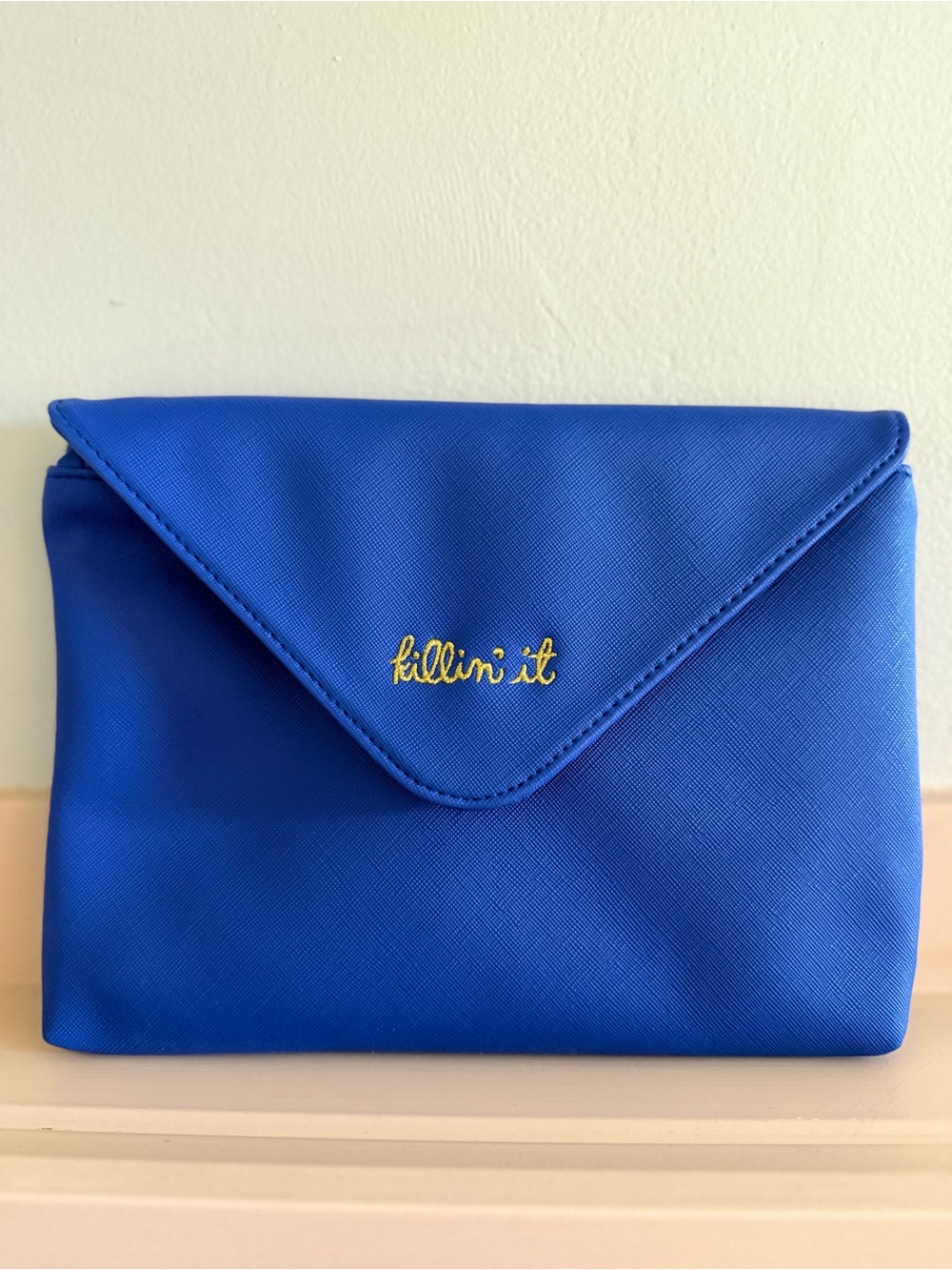Blue 'killin' it' Envelope Clutch